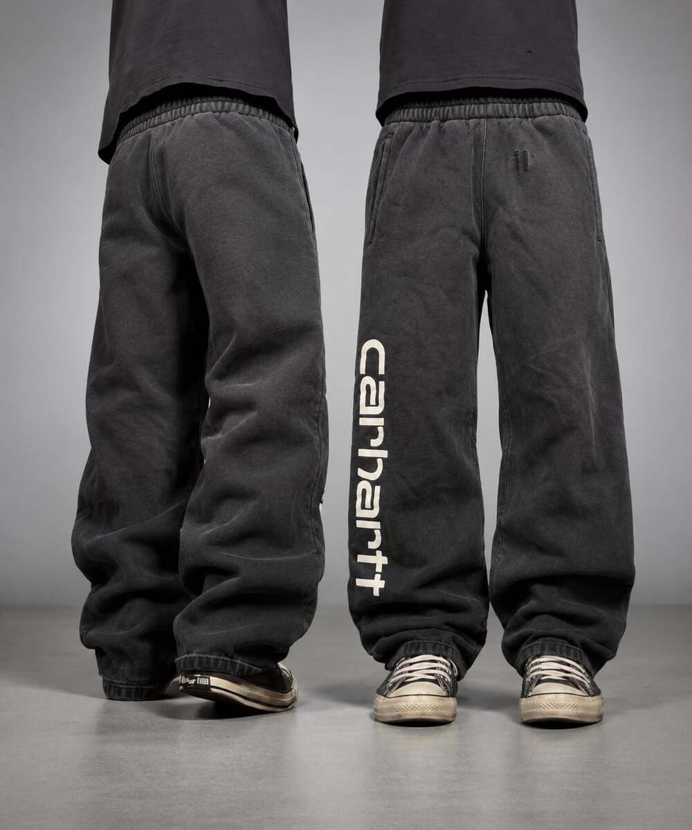 Carhartt Logo Sweatpants Joggers Boys Size L 14-16 Black